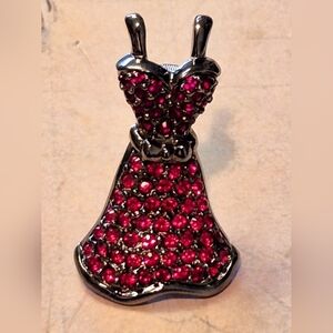 Elegant Red Dress Pendant Necklace